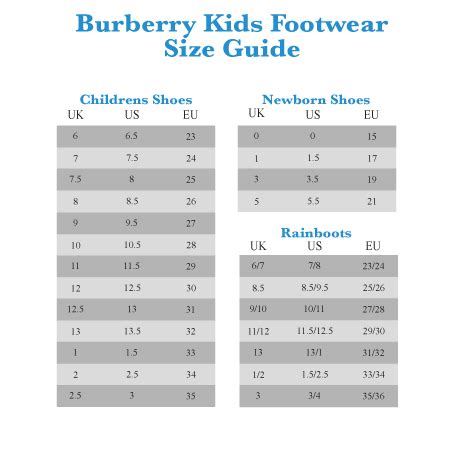 infant burberry rain boots|burberry kids size chart.